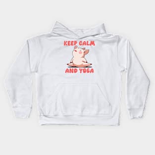 Zen Piggy - Keep Calm And Yoga Kids Hoodie